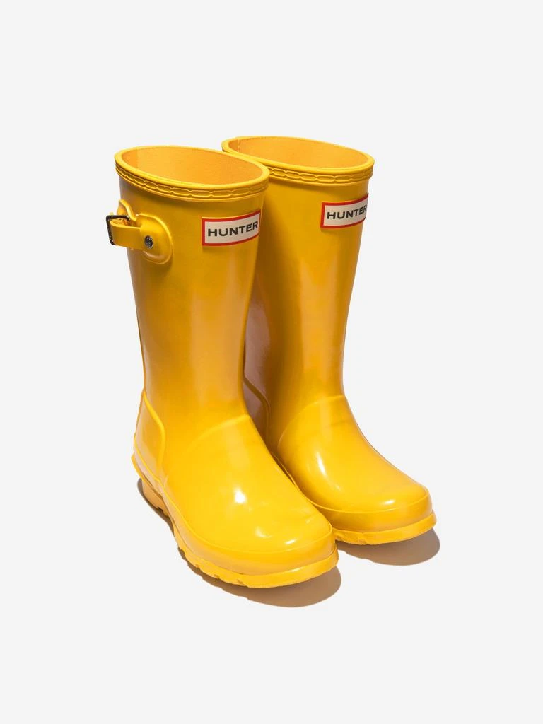 Hunter Kids Original Gloss Wellington Boots in Yellow 商品