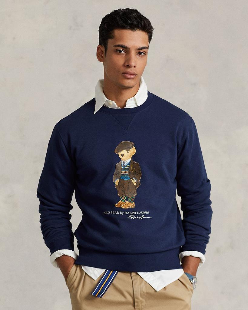 Cotton Blend Fleece Polo Bear Print Crewneck Sweatshirt商品第5张图片规格展示