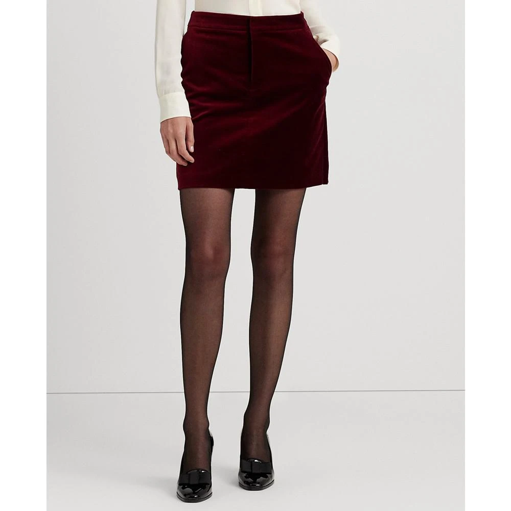 商品Ralph Lauren|Women's Stretch Velvet Pencil Miniskirt,价格¥363,第1张图片