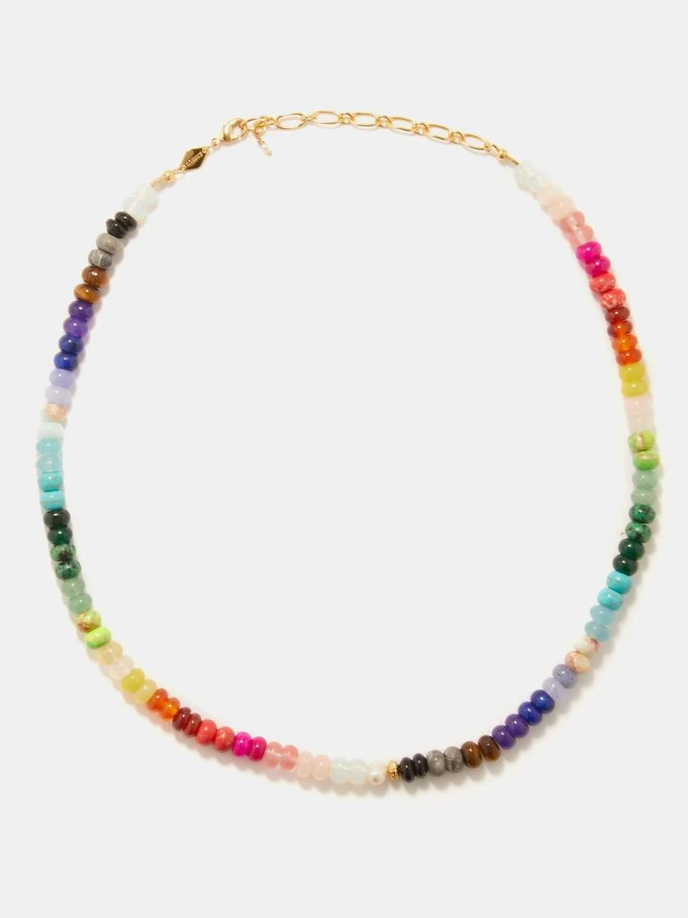 商品Anni Lu|Iris beaded 18kt gold-plated necklace,价格¥1732,第1张图片