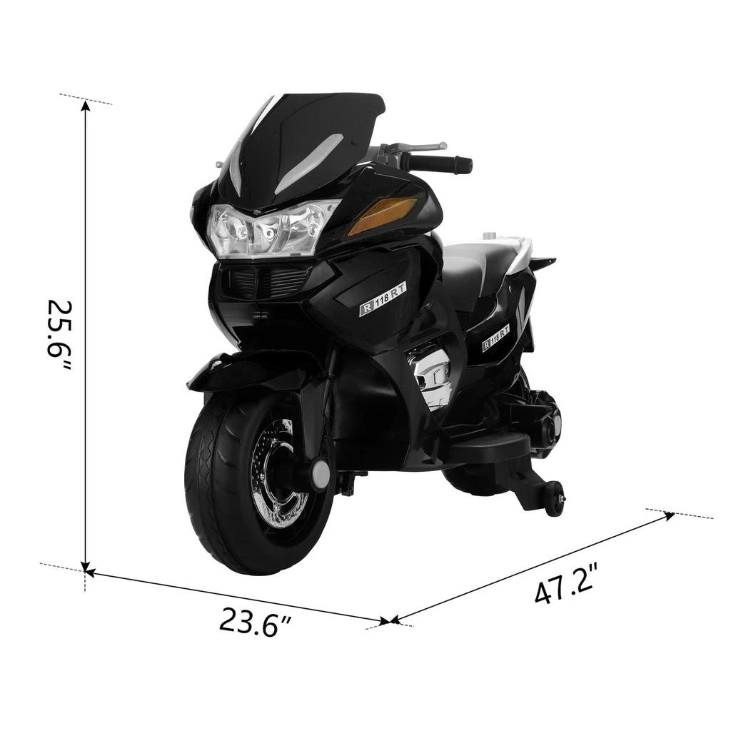 商品Simplie Fun|12V Electric Battery Powered Kids Ride On Motorcycle - black,价格¥3267,第2张图片详细描述