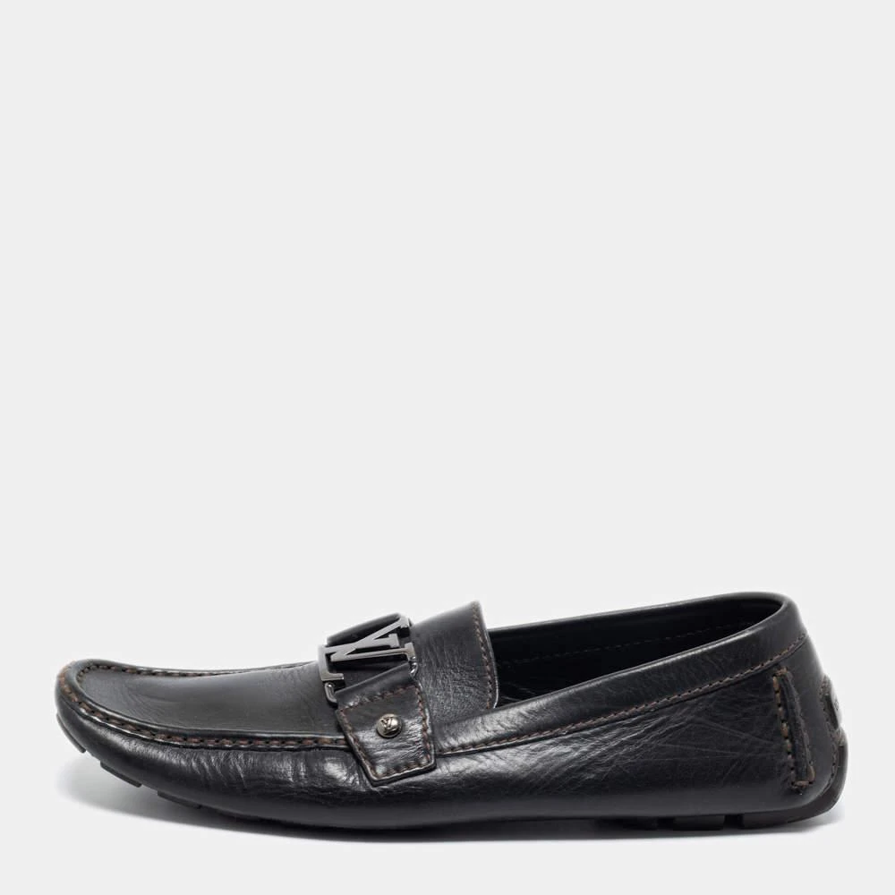 商品[二手商品] Louis Vuitton|Louis Vuitton Black Leather Monte Carlo Loafers Size 42.5,价格¥2936,第1张图片