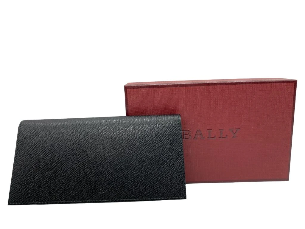 商品Bally|Bally Mialiro Men's 6227973 Black Leather Embossed Wallet,价格¥1416,第1张图片