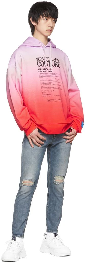 商品Versace|Pink & Orange Cotton Hoodie,价格¥4092,第4张图片详细描述