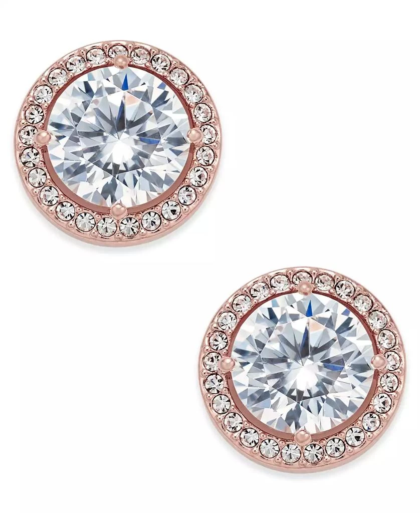 商品Eliot Danori|Rose Gold-Tone Crystal and Pavé Round Stud Earrings, Created for Macy's,价格¥157,第1张图片