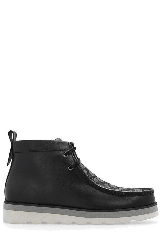 商品Coach|Coach Signature Logo Jacquard Lace-Up Boots,价格¥1202,第1张图片