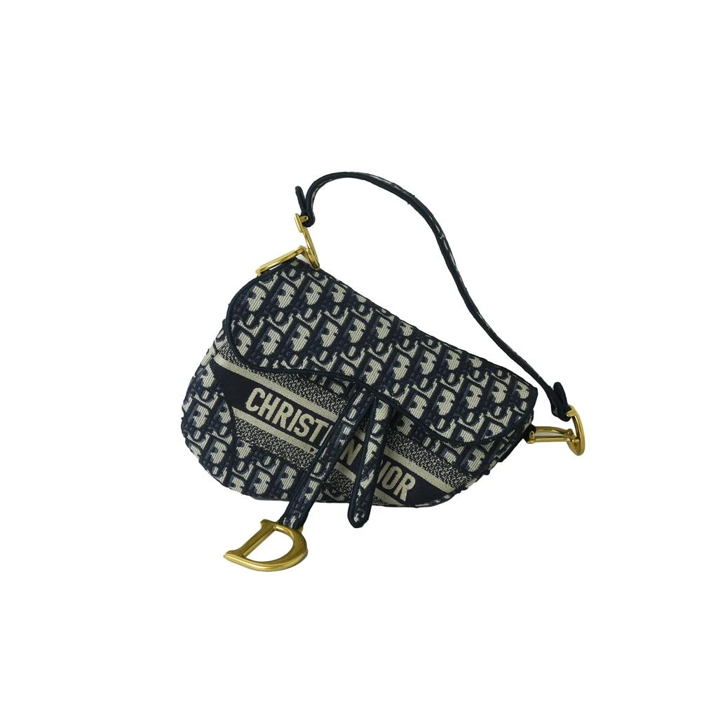 商品Dior|Dior Oblique Embroidery Saddle Bag Blue,价格¥35650,第1张图片