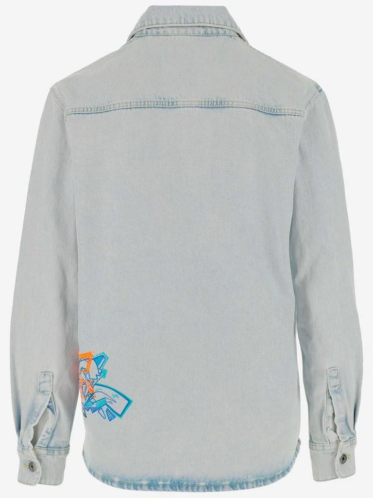商品Off-White|OFF-WHITE EMBROIDERED DENIM GRAFFITI SHIRT,价格¥2690,第2张图片详细描述