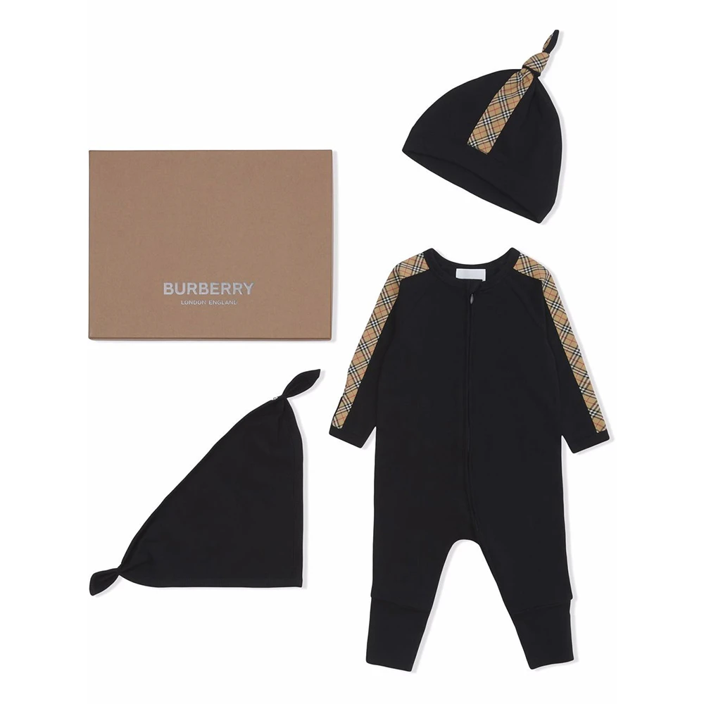 商品Burberry|BURBERRY 黑色婴幼儿连体衣 8048408,价格¥1185,第1张图片