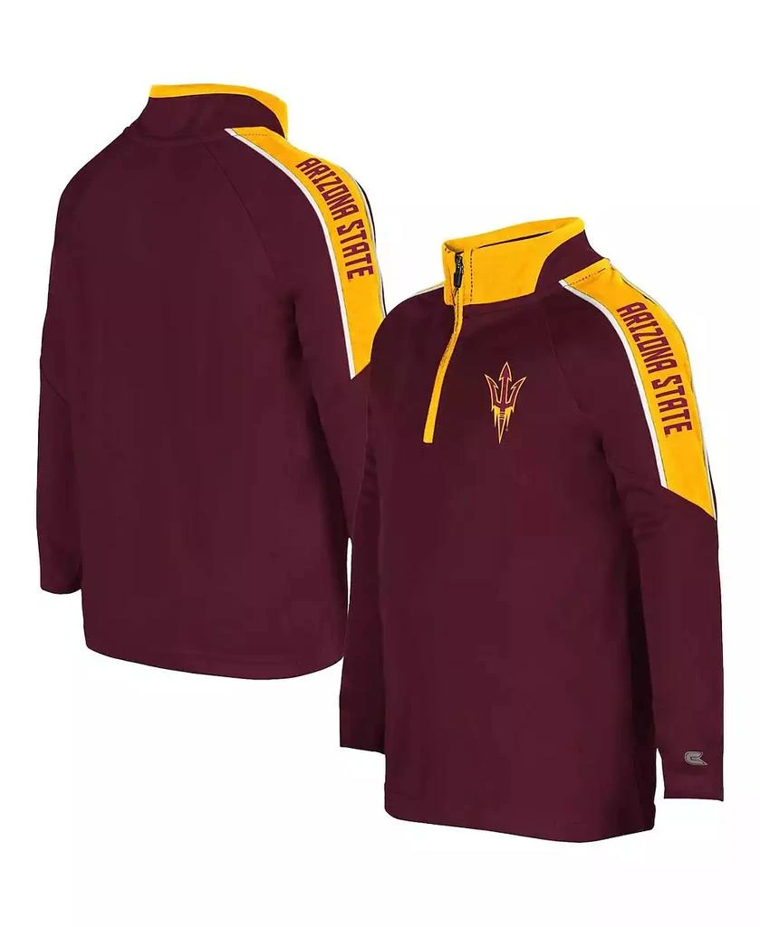 商品Colosseum|Toddler Boys Maroon Arizona State Sun Devils Team Raglan Quarter-Zip Windshirt,价格¥180,第1张图片