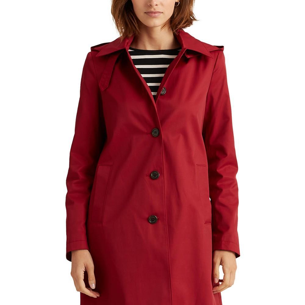 商品Ralph Lauren|Women's Hooded Single-Breasted A-Line Raincoat, Created for Macy's,价格¥630,第4张图片详细描述