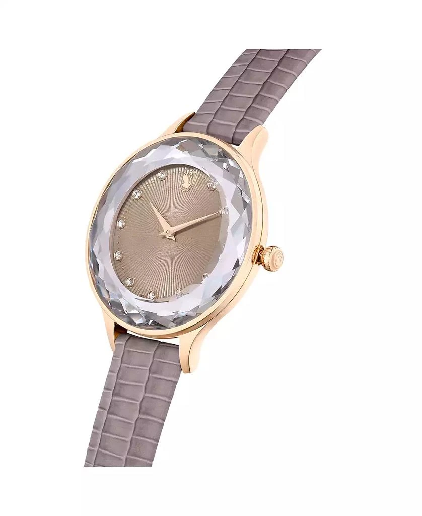 商品Swarovski|Women's Analog Swiss Made Octea Nova Gray Leather Strap Watch, 33mm,价格¥1831,第5张图片详细描述