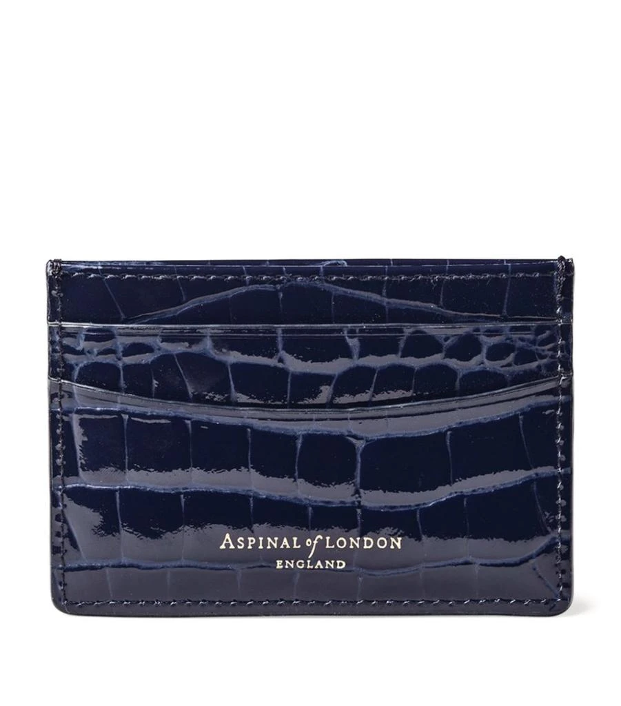 商品Aspinal of London|Croc-Embossed Slim Card Holder,价格¥474,第2张图片详细描述