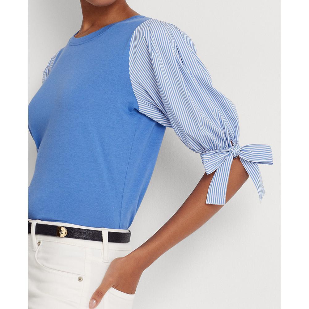 商品Ralph Lauren|Women's Jersey Puffed Sleeve T-Shirt,价格¥731,第5张图片详细描述