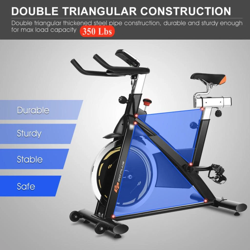 商品Hivvago|Indoor Fixed Aerobic Fitness Exercise Bicycle with Flywheel and LCD Display,价格¥2408,第5张图片详细描述