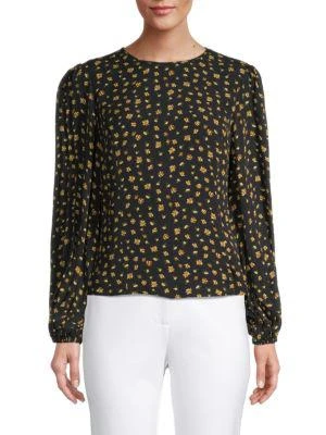 商品Tahari|Floral Silk Blouson Sleeve Blouse,价格¥263,第1张图片