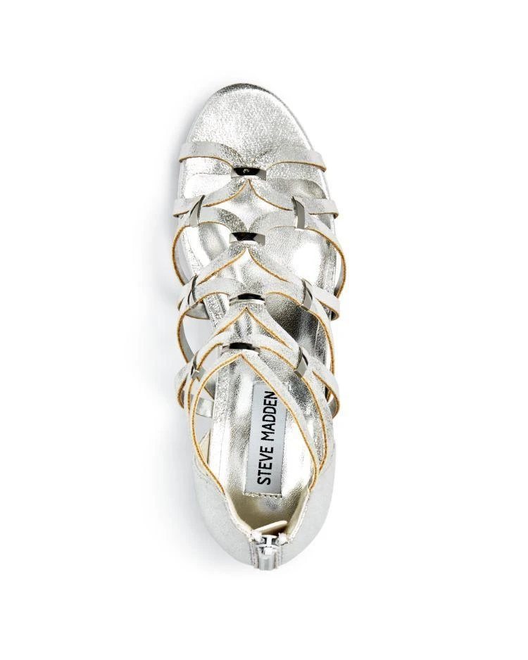 商品Steve Madden|女孩(大/小童)Girls' Metallic Caged Wedge Sandals - Little Kid, Big Kid,价格¥130,第2张图片详细描述