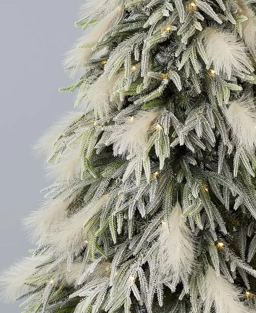 商品Seasonal|Pine and Pampas 7.5' Pre-Lit Flocked PE Mixed PVC Tree, 5580 Tips, 80 Pieces Pampas, 550 Warm LED, EZ-Connect, Remote, Storage Bag,价格¥17896,第3张图片详细描述