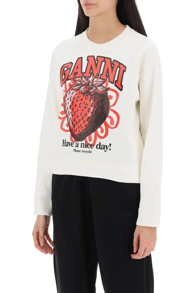 商品Ganni|Crew-neck sweatshirt with graphic print,价格¥817,第5张图片详细描述