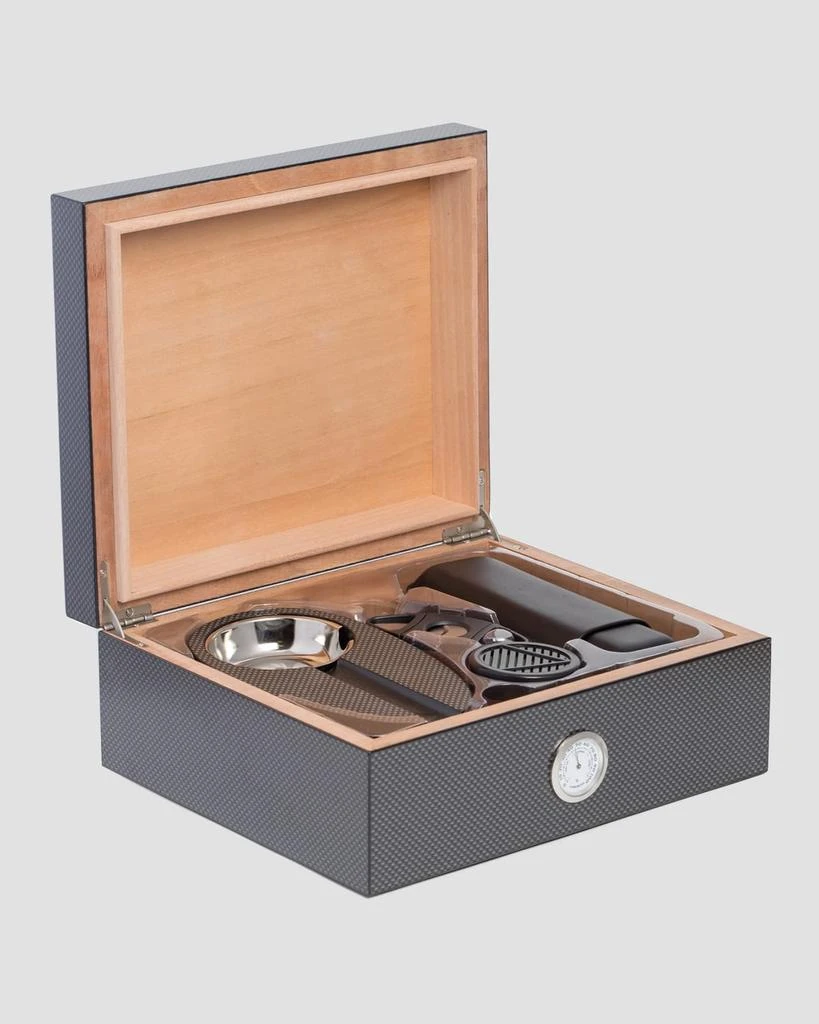商品Bey-Berk|Carbon Fiber Cigar Humidor & Accessories Set,价格¥1711,第1张图片
