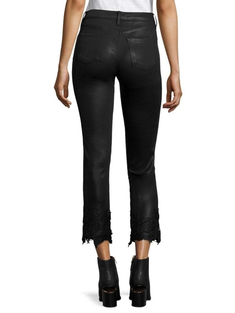 商品J Brand|Selena Coated Scalloped Cropped Bootcut Jeans,价格¥2064,第2张图片详细描述
