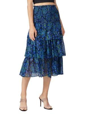 The Kooples | ​Floral Silk Midi Skirt 775.88元 商品图片