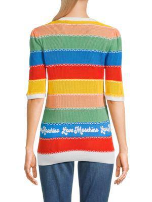 商品Love Moschino|​Stripe Embroidered Sweater,价格¥975,第2张图片详细描述