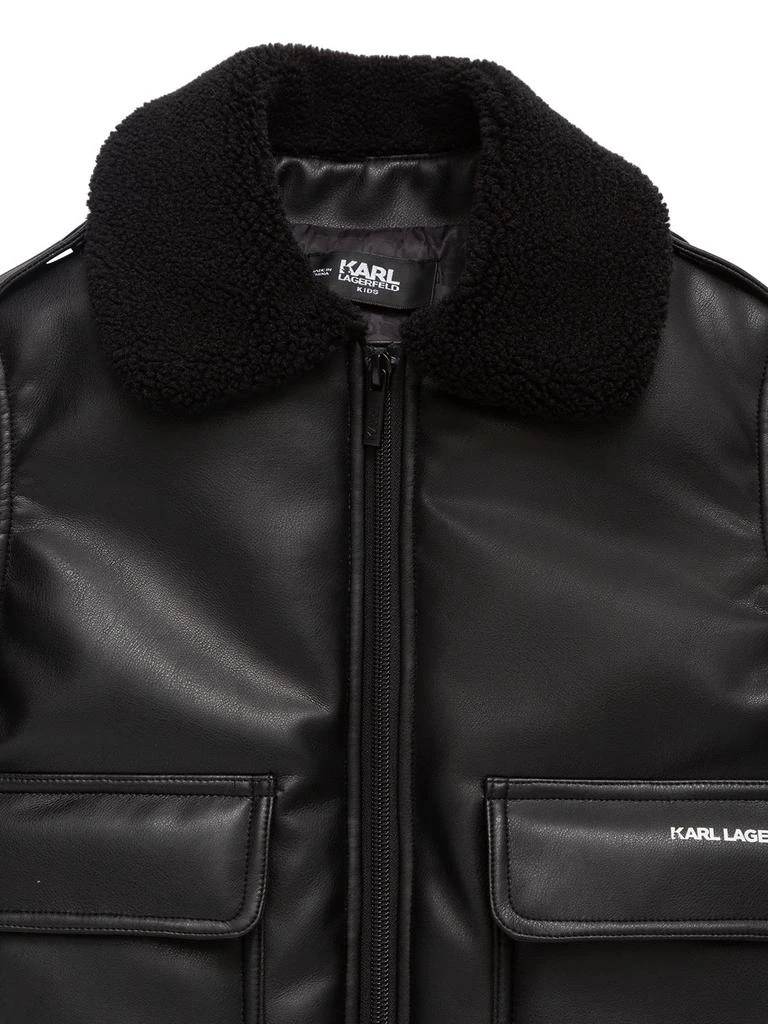 商品Karl Lagerfeld Paris|Printed Faux Leather Jacket W/logo,价格¥1810,第2张图片详细描述