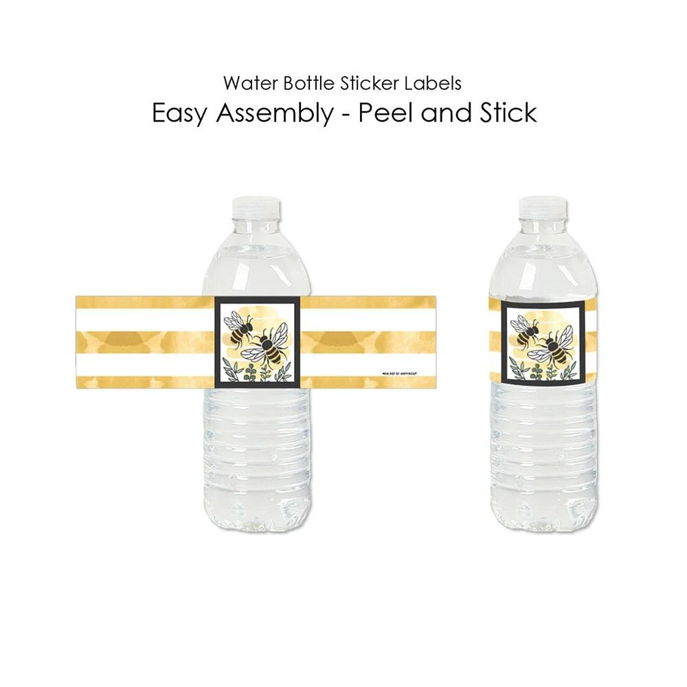 商品Big Dot of Happiness|Little Bumblebee Baby Shower & Birthday Party Water Bottle Sticker Labels 20 Ct,价格¥105,第2张图片详细描述