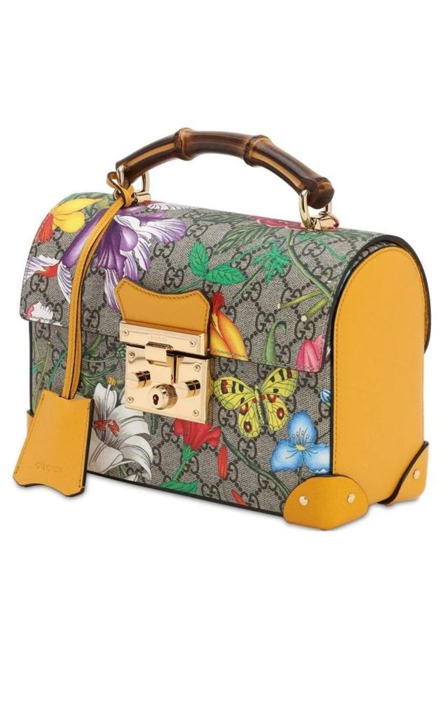 商品Gucci|Multicolor Small GG Flora Bamboo Padlock Bag,价格¥24178,第3张图片详细描述