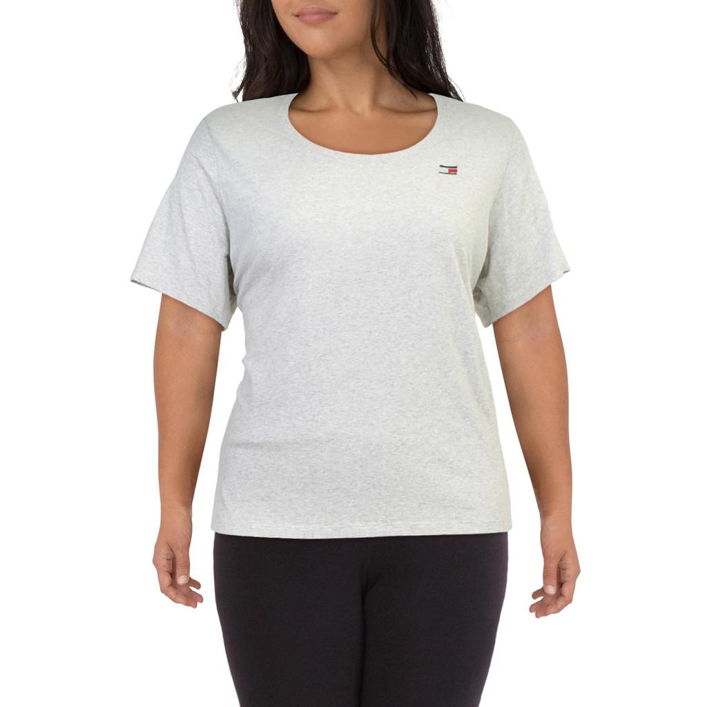 Tommy Hilfiger Sport Womens Plus Scoop Neck Fitness T-Shirt商品第1张图片规格展示