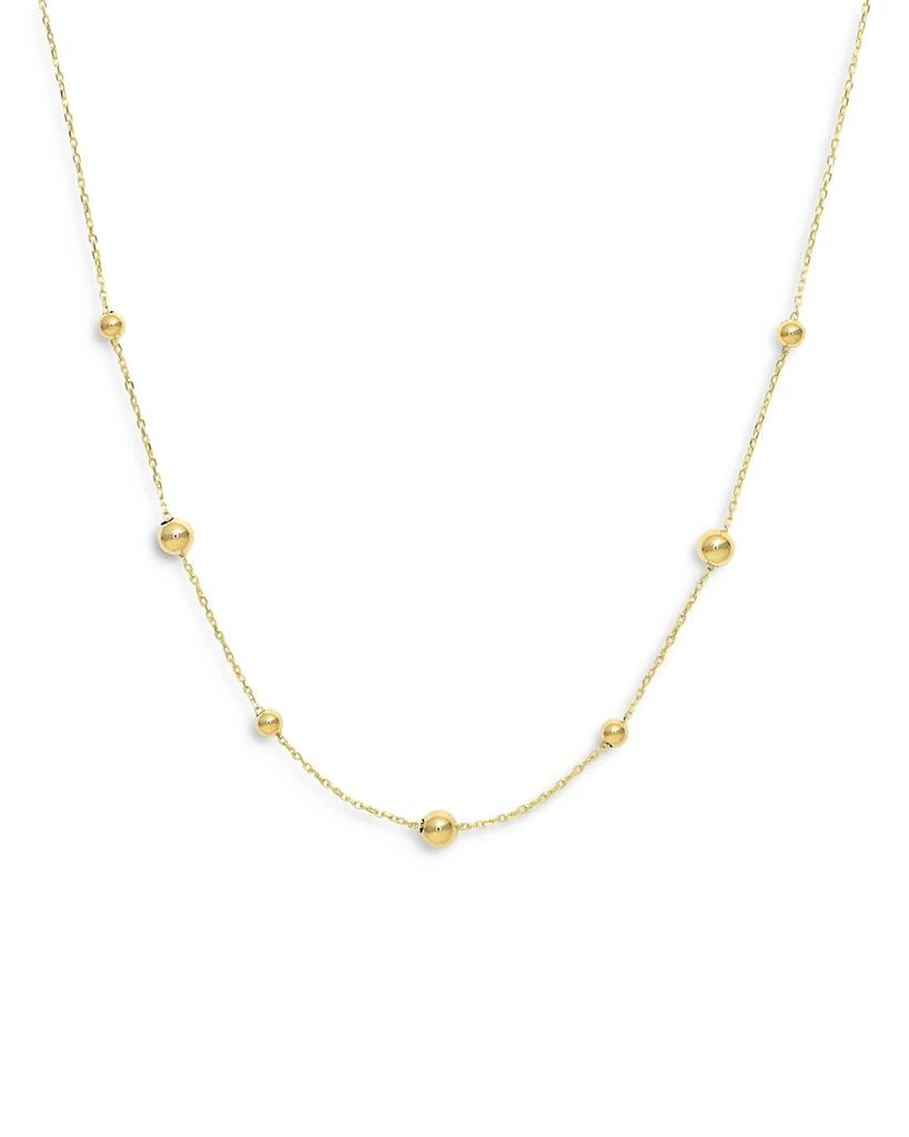 商品Moon & Meadow|14K Yellow Gold Beaded Station Necklace, 18",价格¥2118,第1张图片