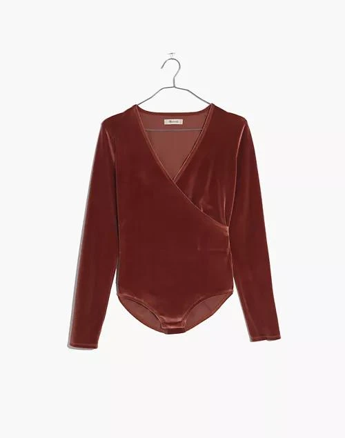商品Madewell|Velvet Wrap Bodysuit,价格¥238,第4张图片详细描述