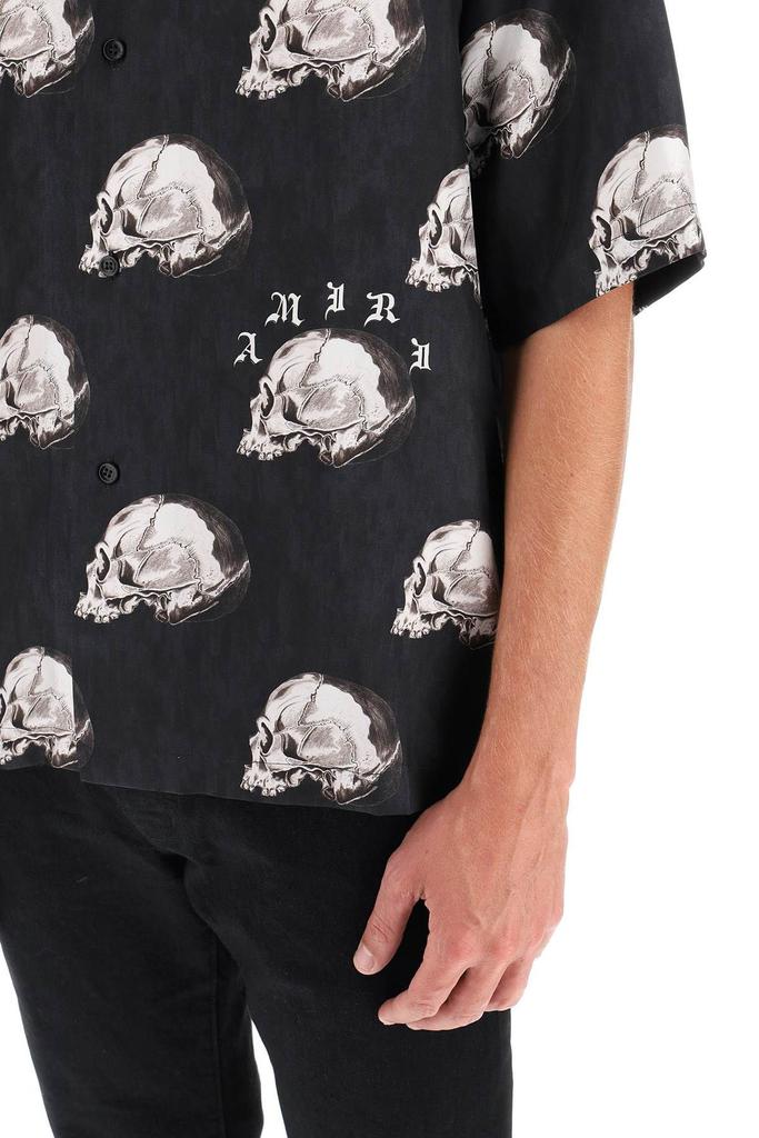 SKULL PRINT SILK BOWLING SHIRT商品第5张图片规格展示