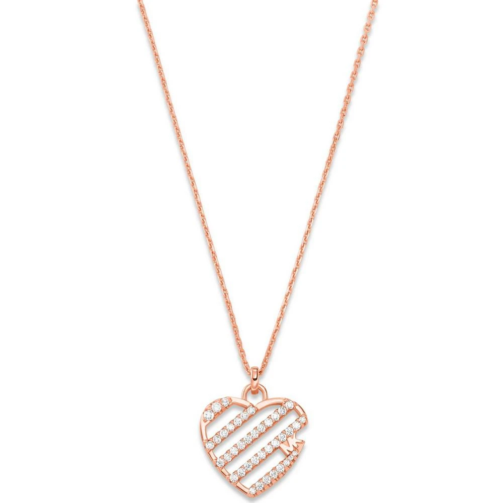 商品Michael Kors|Sterling Silver Open Heart Pendant Necklace Available in Silver 14K Rose-Gold Plated or 14K Gold Plated,价格¥782,第1张图片