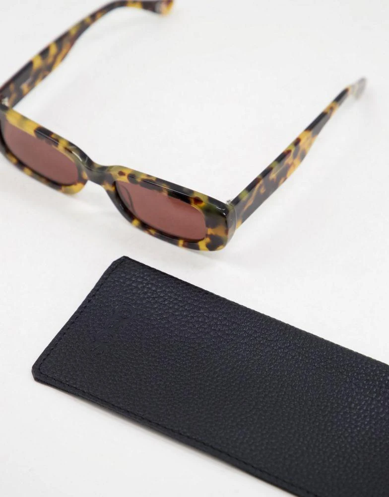 商品ASOS|ASOS DESIGN acetate frame mid square sunglasses in tort,价格¥172,第3张图片详细描述