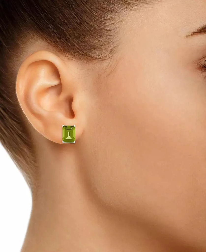 商品Macy's|Peridot (3-3/8 ct. t.w.) Stud Earrings in 14K White Gold,价格¥8513,第2张图片详细描述