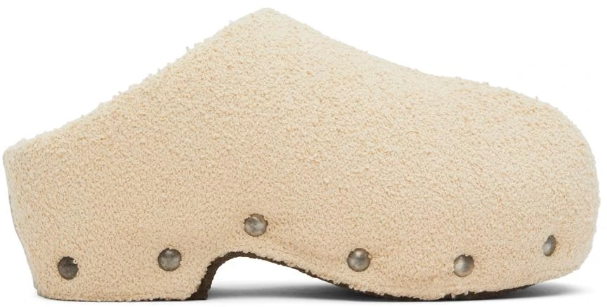 商品Acne Studios|Beige Shearling Clogs,价格¥1906,第1张图片