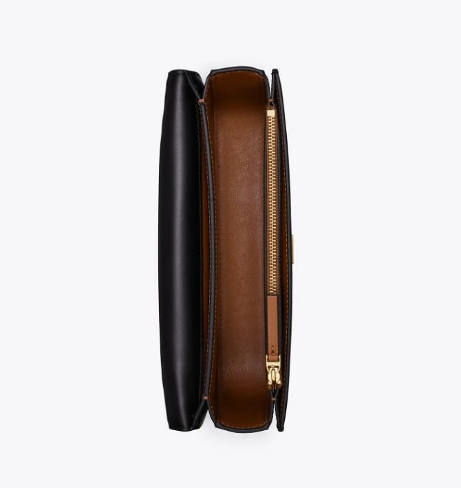 汤丽柏琦TORY BURCH 女士ELEANOR系列黑色皮质法棍包单肩斜挎包 89644-001 商品