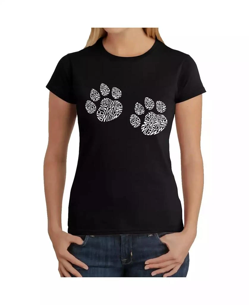 商品LA Pop Art|Women's Word Art T-Shirt - Meow Cat Prints,价格¥146,第1张图片