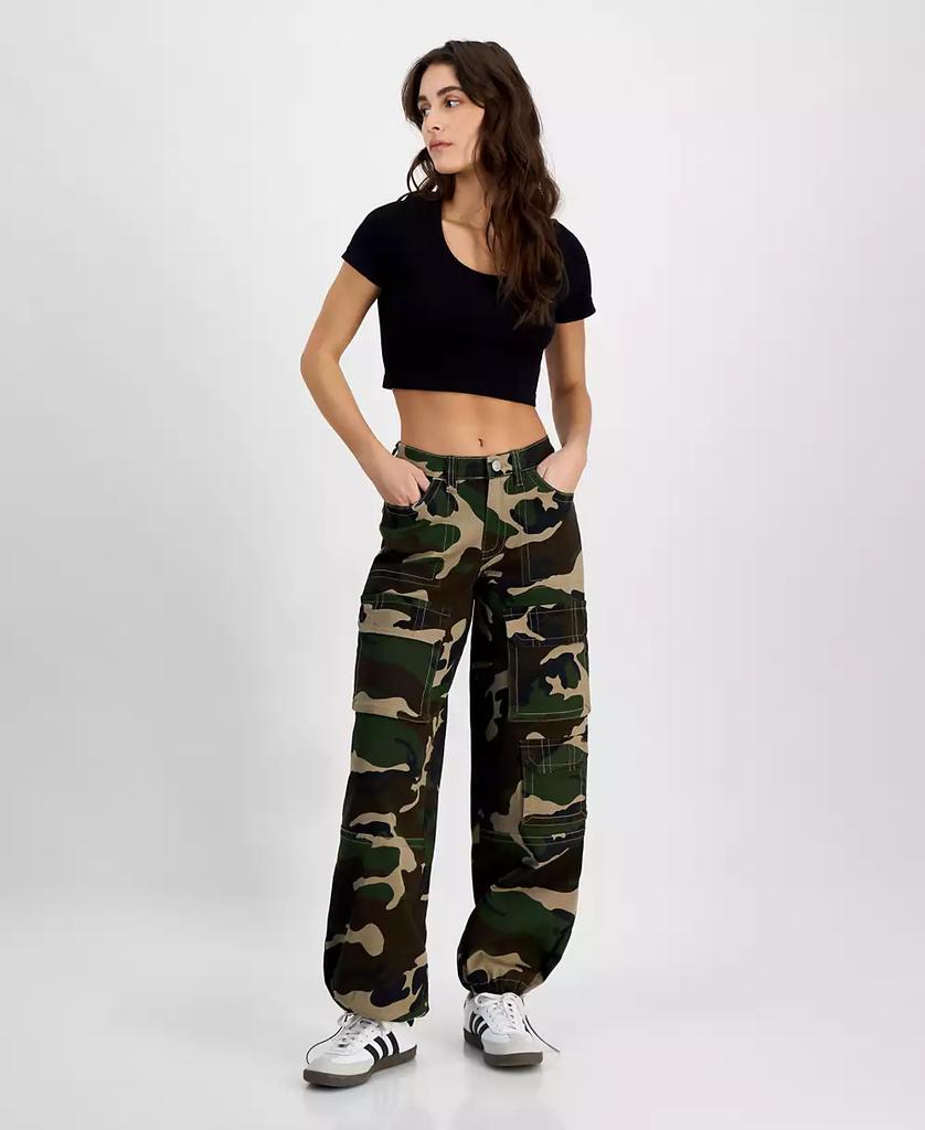 Shop Juniors' High-Rise Parachute Cargo Pants on Sale at
