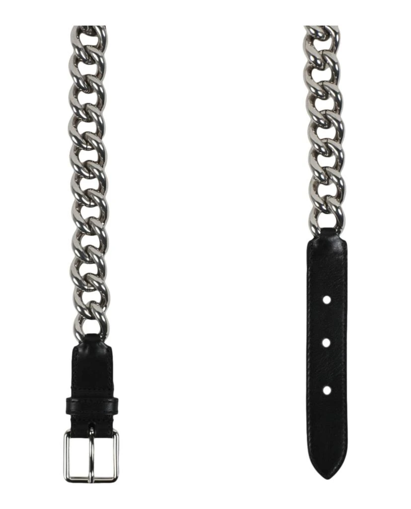 商品Alexander McQueen|Chain-Trimmed Leather Belt,价格¥1977,第2张图片详细描述