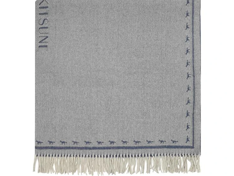 商品Maison Kitsune|Maison Kitsuné Navy and Camel Fox Plaid Wool Wrap,价格¥1547,第1张图片