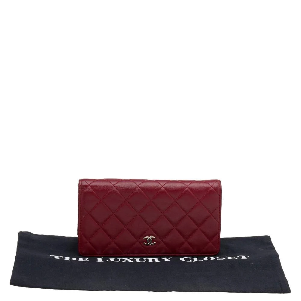 Chanel Red Quilted Leather Yen Continental Wallet 商品