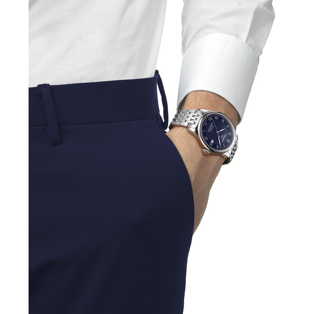 商品Tissot|Men's Le Locle Powermatic 80 Automatic Stainless Steel Bracelet Watch 39.3mm,价格¥4642,第7张图片详细描述