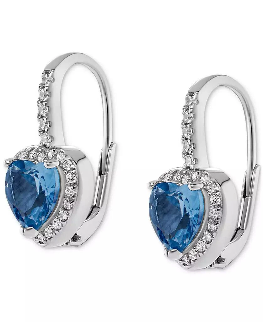 商品Giani Bernini|Cubic Zirconia Heart Halo Leverback Earrings in Sterling Silver, Created for Macy's,价格¥143,第3张图片详细描述