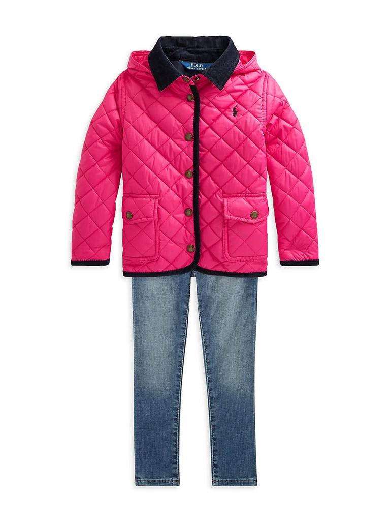 商品Ralph Lauren|Little Girl's & Girl's Water-Resistant Barn Jacket,价格¥923-¥997,第4张图片详细描述