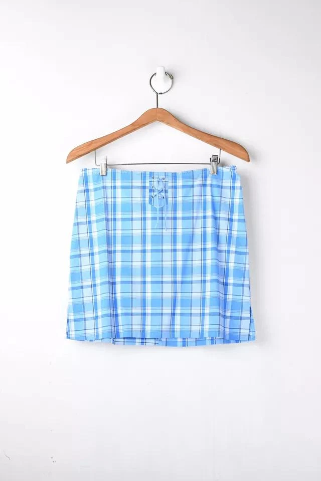 商品Urban Outfitters|Vintage Y2k Blue Plaid Mini Skirt,价格¥514,第1张图片