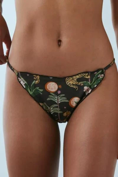 商品Out From Under|Out From Under X Wild Lovers Tilly Tiger Print Satin Thong,价格¥150,第1张图片