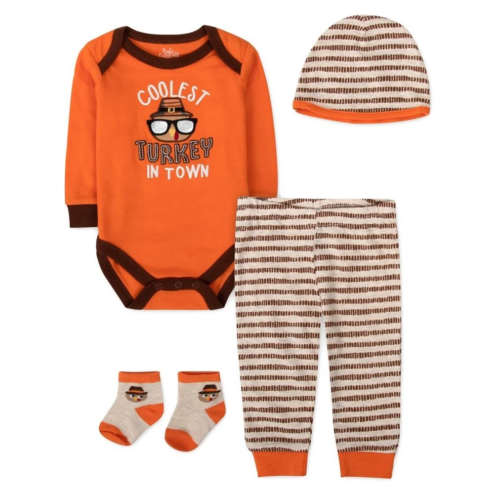 商品Baby Essentials|Baby Boys Coolest Turkey Thanksgiving Outfit, 4 Piece Set,价格¥81,第1张图片